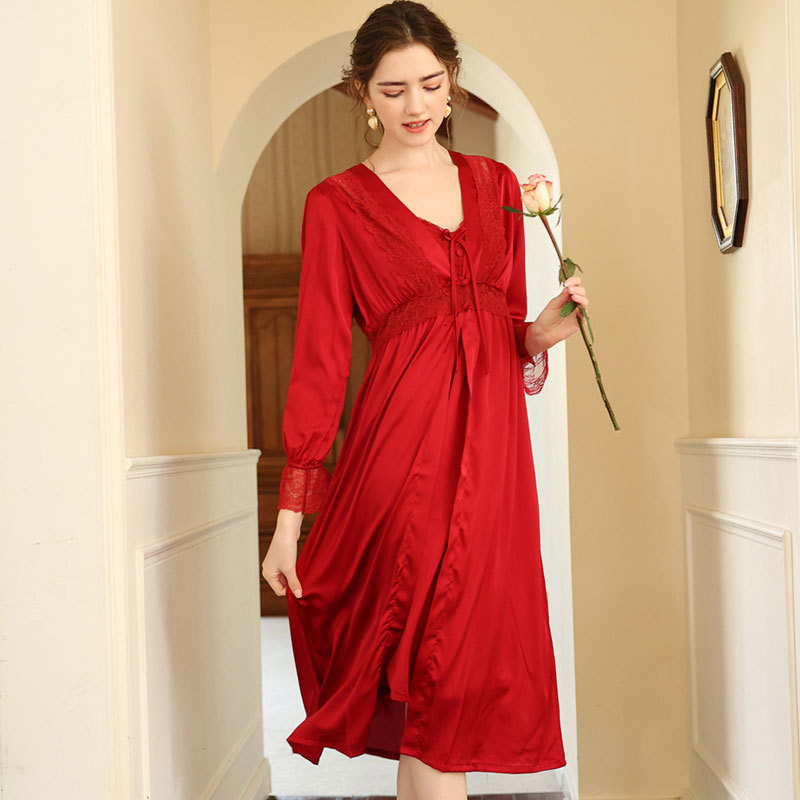 Robe Silk Women - Sexy Spitze Bademantel Frauen Frühling Sommer