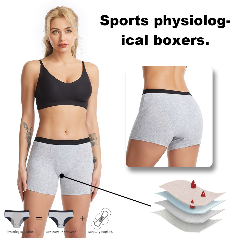 Period Panty Absorbent - 4-lagige, auslaufsichere Perioden-Boyshorts für Damen, Baumwolle,